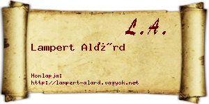 Lampert Alárd névjegykártya